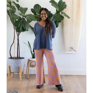 NWT Known Supply Organic Cotton Bruno Crop Sweater Pants 2XL Retro Funky Artsy